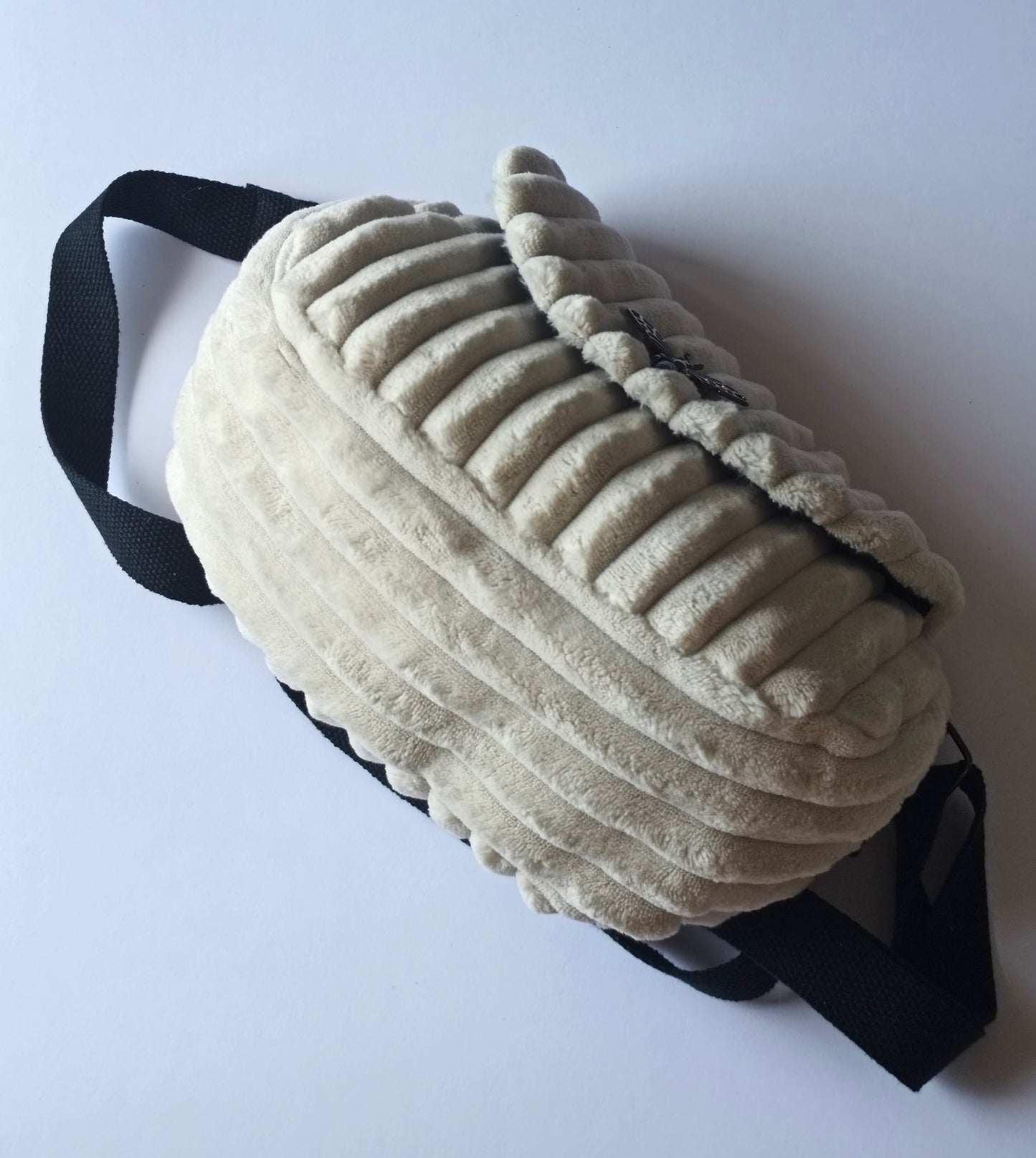 Sac bandoulière abeille en velours crème - Flowerbugs