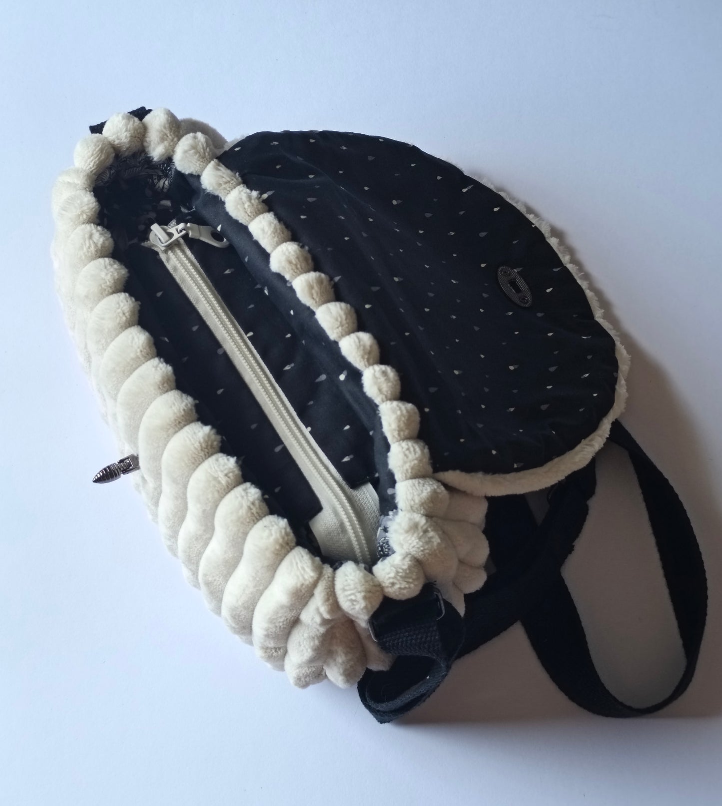 Sac bandoulière abeille en velours crème - Flowerbugs