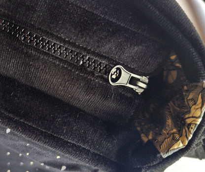 Sac bandoulière abeille en velours noir - Flowerbugs